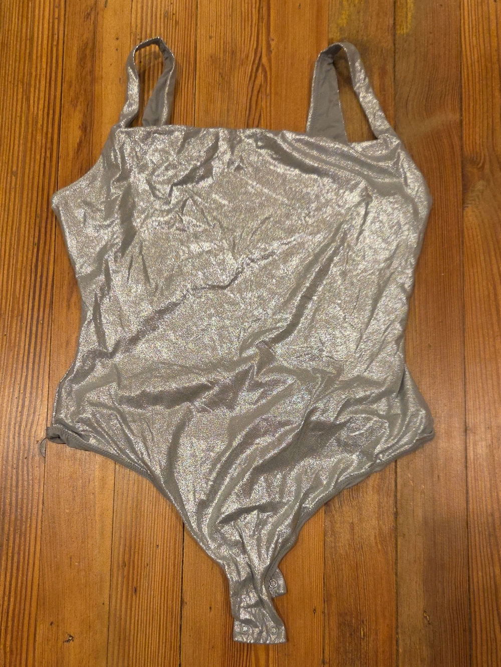 SKIMS Silver Shimmer Bodysuit